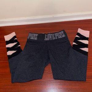 Pink Victoria’s Secret leggings logo medium